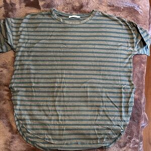 Striped Green and Gray T-Shirt